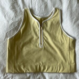 Girlfriend Collective Lemonade Zip Front Dylan Tank Bra